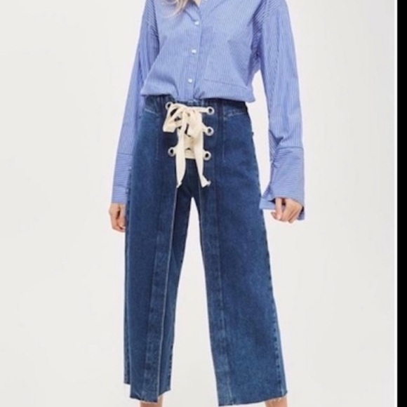Topshop Denim - Topshop MOTO lace up denim jeans